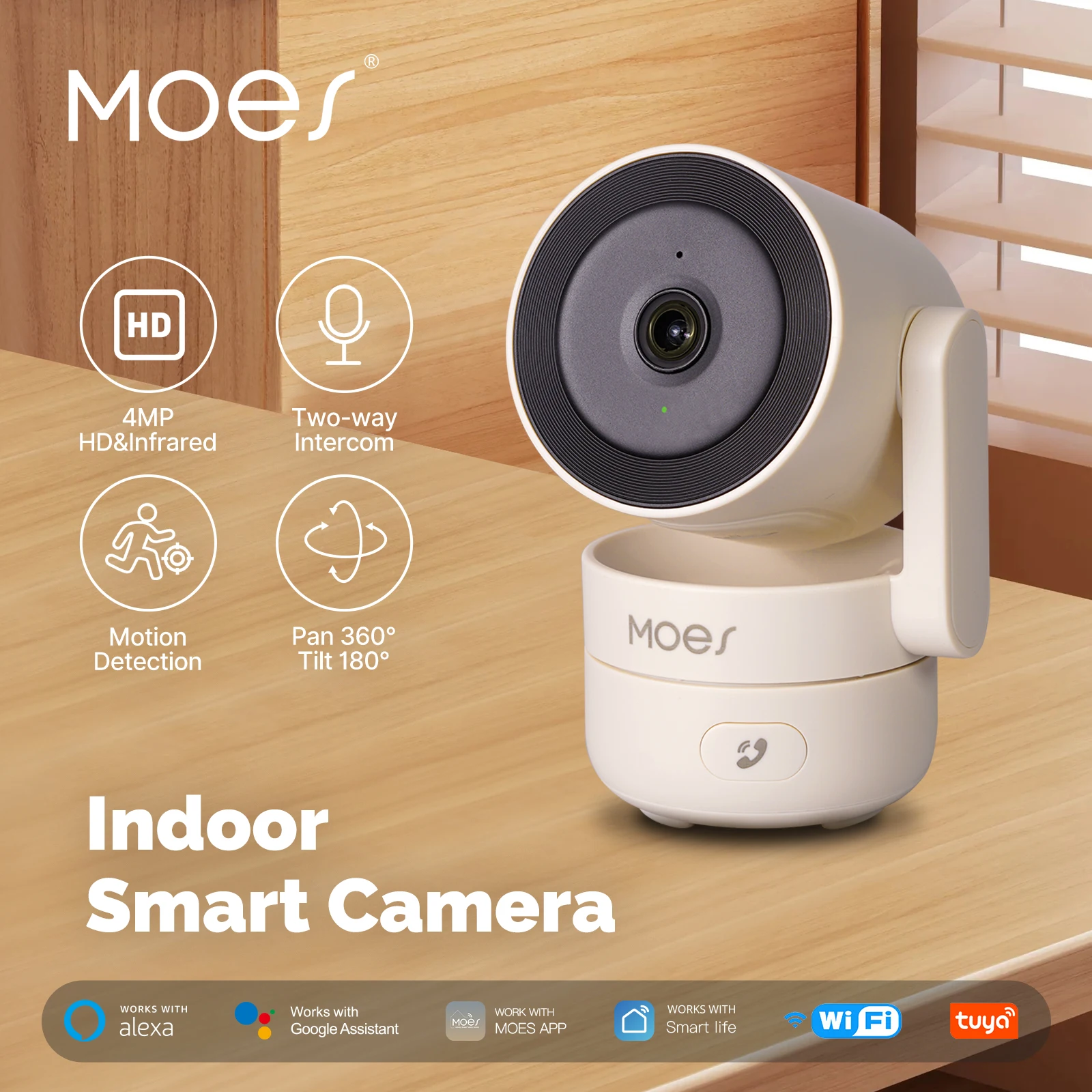 Eufy Camera E220 - MOESTuya WiFi Indoor Schwenk-/Neige-Smart-Überwachungskamera, 4 MP