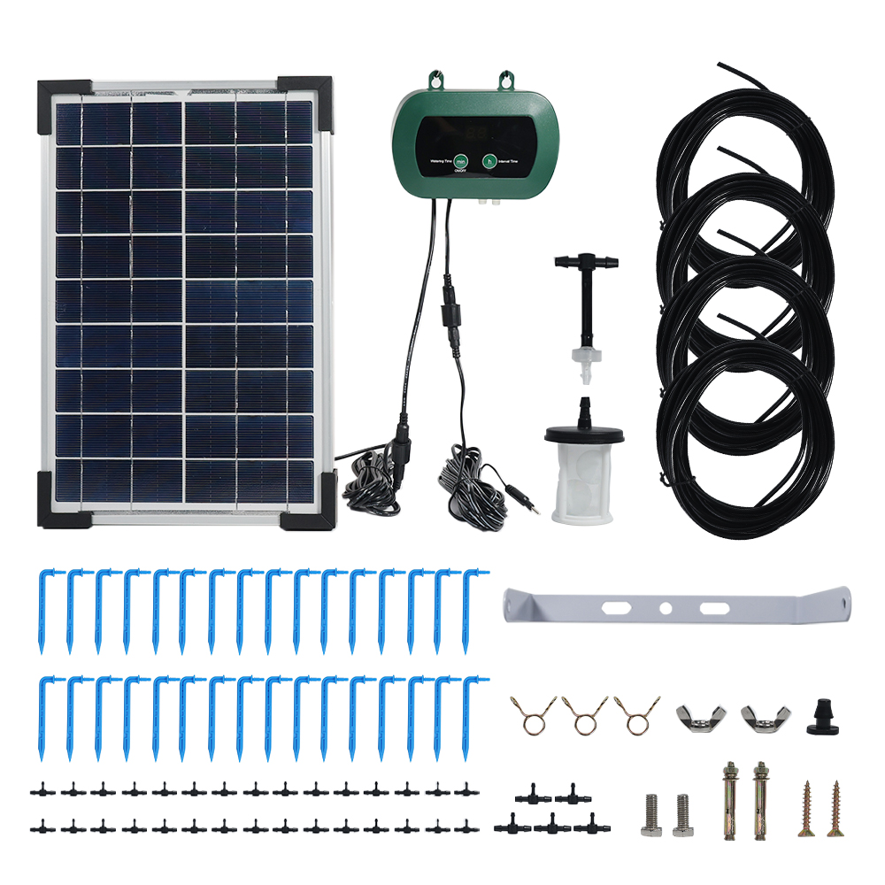 Smart Garden System - Solar-Hydroponik-Ausrüstung Mikro-Tropfpumpen Garten-Gewächshaus-Bewässerungsset Intelligenter Controller Tropfer