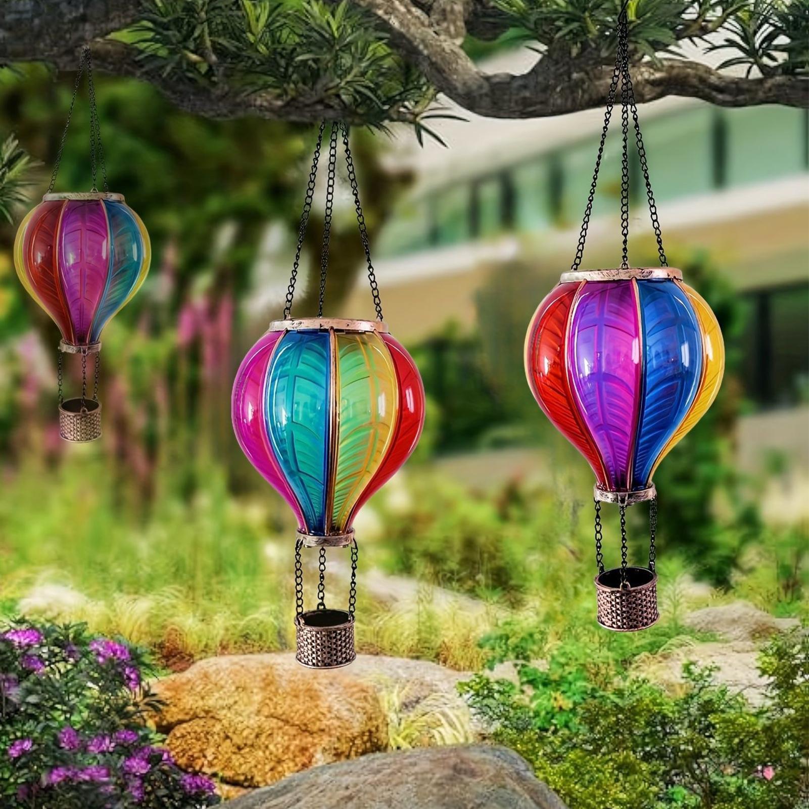 Smart Garden Balloon - Wasserdichte Tragbare Dekorative Heißluftballon-Solarlaterne für Außenbereich
